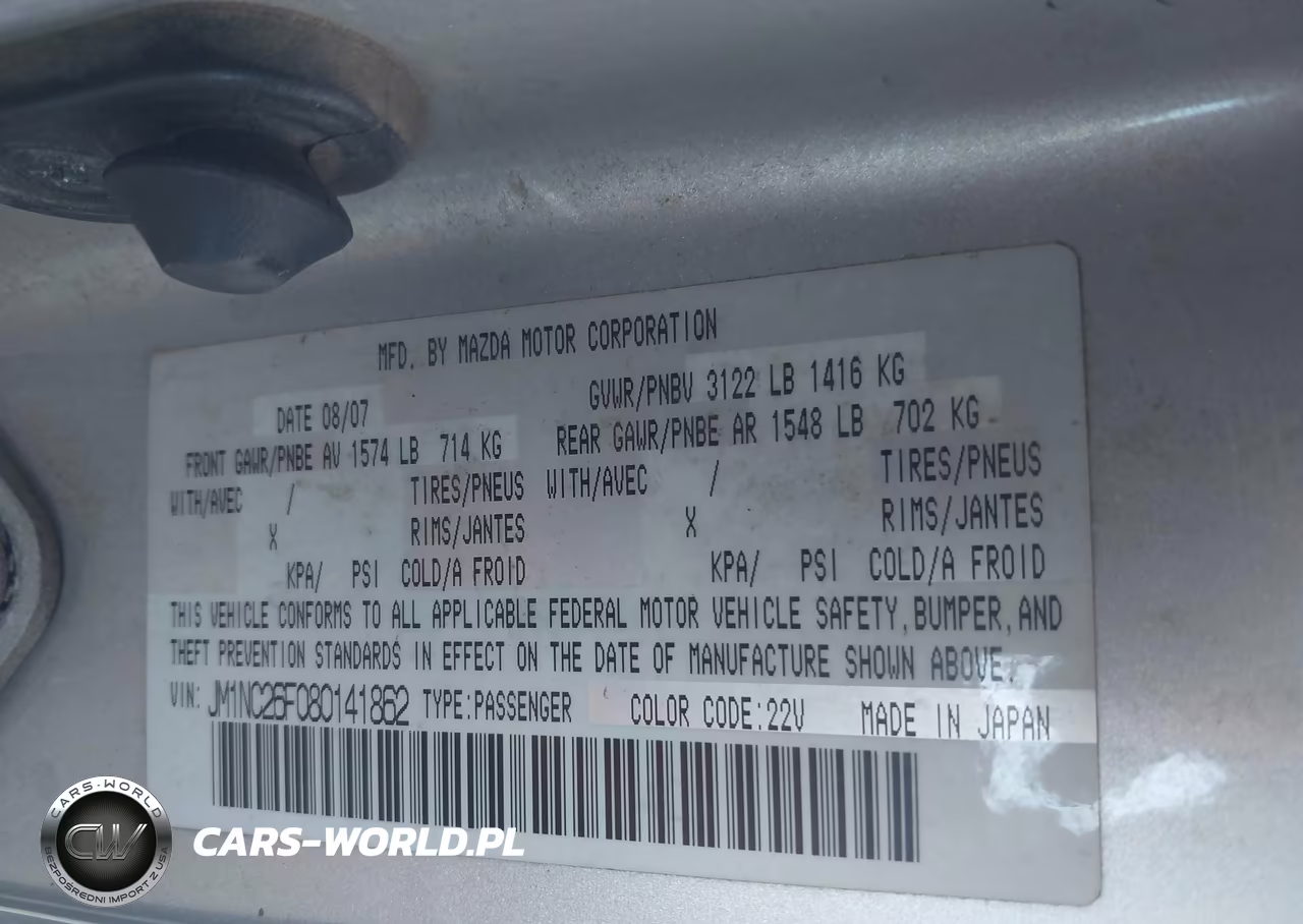2008 Mazda Mx-5 Grand Touring VIN:JM1NC26F080141862 - 9