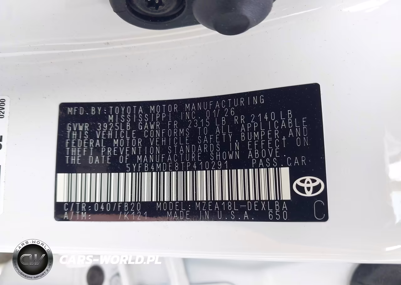 2026 Toyota Corolla Le VIN:5YFB4MDE8TP410291 - 9