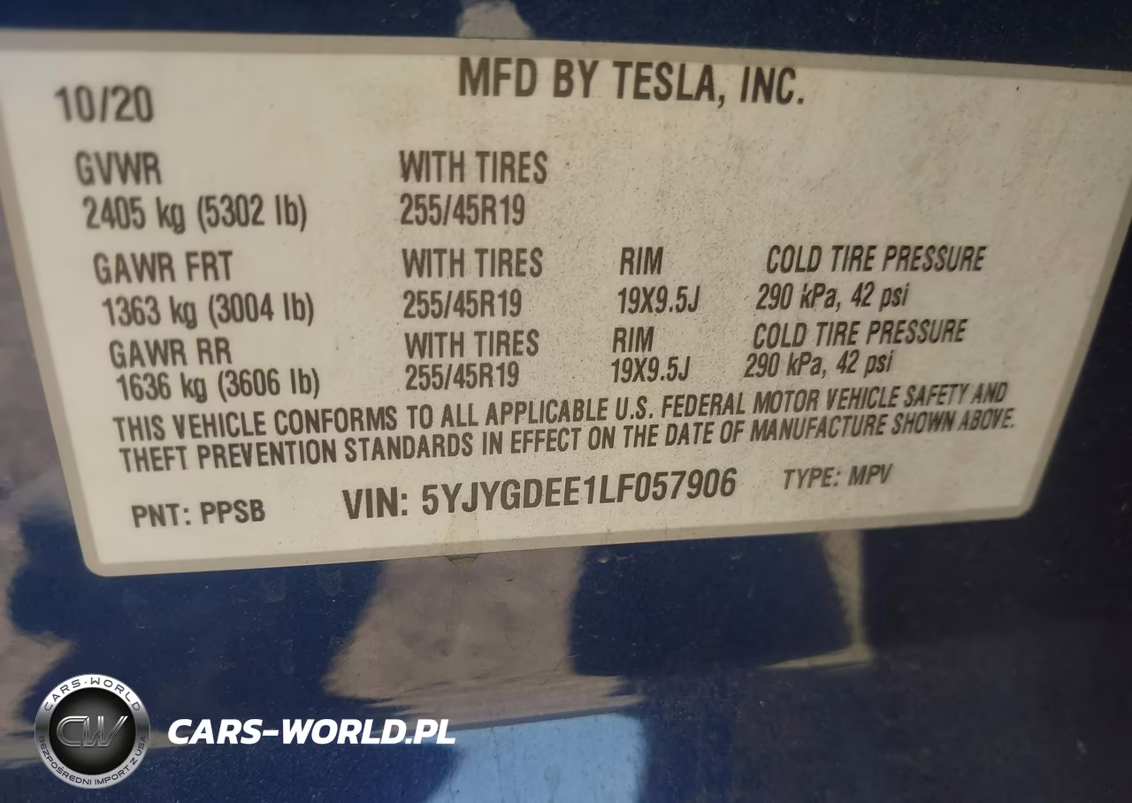 2020 Tesla Model Y Long Range Dual Motor All-Wheel Drive VIN:5YJYGDEE1LF057906 - 9