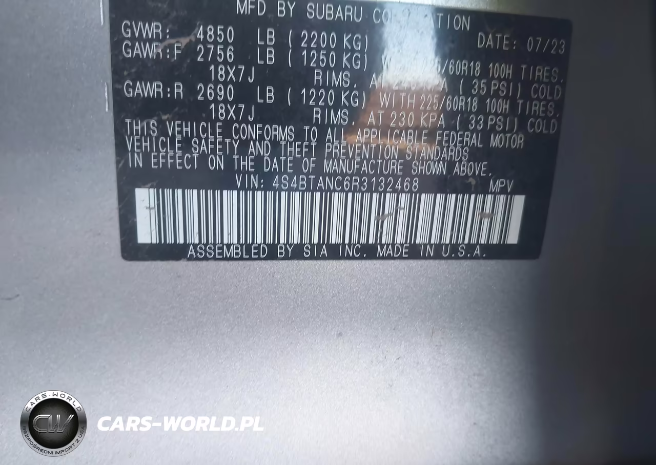 2024 Subaru Outback Limited VIN:4S4BTANC6R3132468 - 9