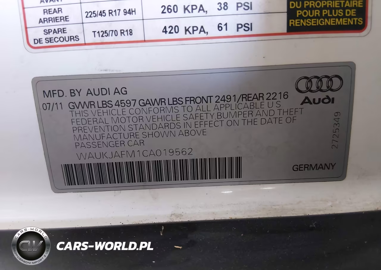 2012 Audi A3 2.0 Tdi Premium VIN:WAUKJAFM1CA019562 - 9