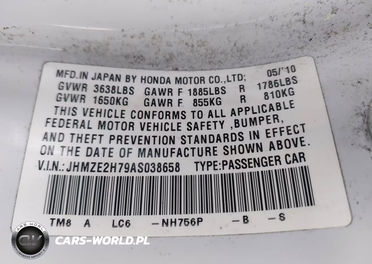 2010 Honda Insight Ex VIN:JHMZE2H79AS038658 - 9