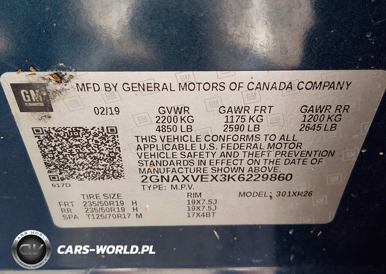 2019 Chevrolet Equinox Lt VIN:2GNAXVEX3K6229860 - 9