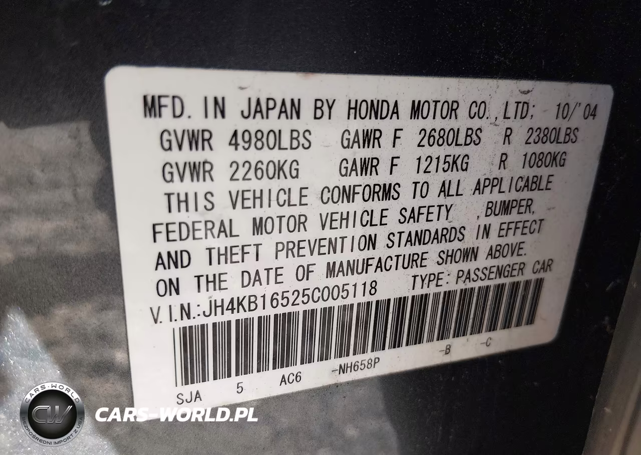 2005 Acura Rl 3.5 VIN:JH4KB16525C005118 - 9