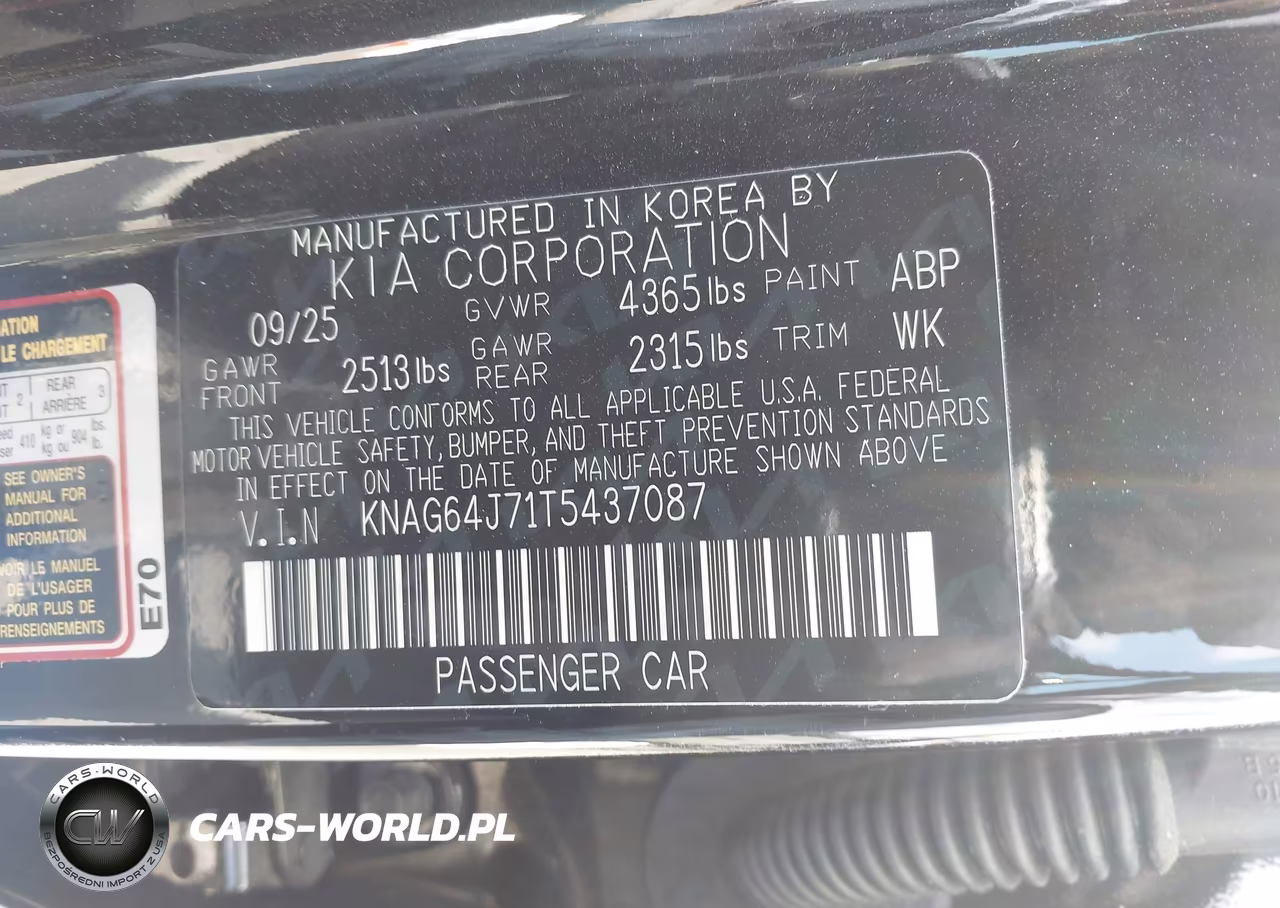 2026 Kia K5 Gt-Line Fwd VIN:KNAG64J71T5437087 - 9