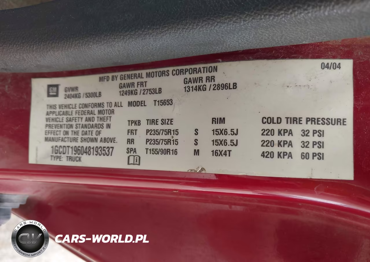 2004 Chevrolet Colorado Ls VIN:1GCDT196048193537 - 9