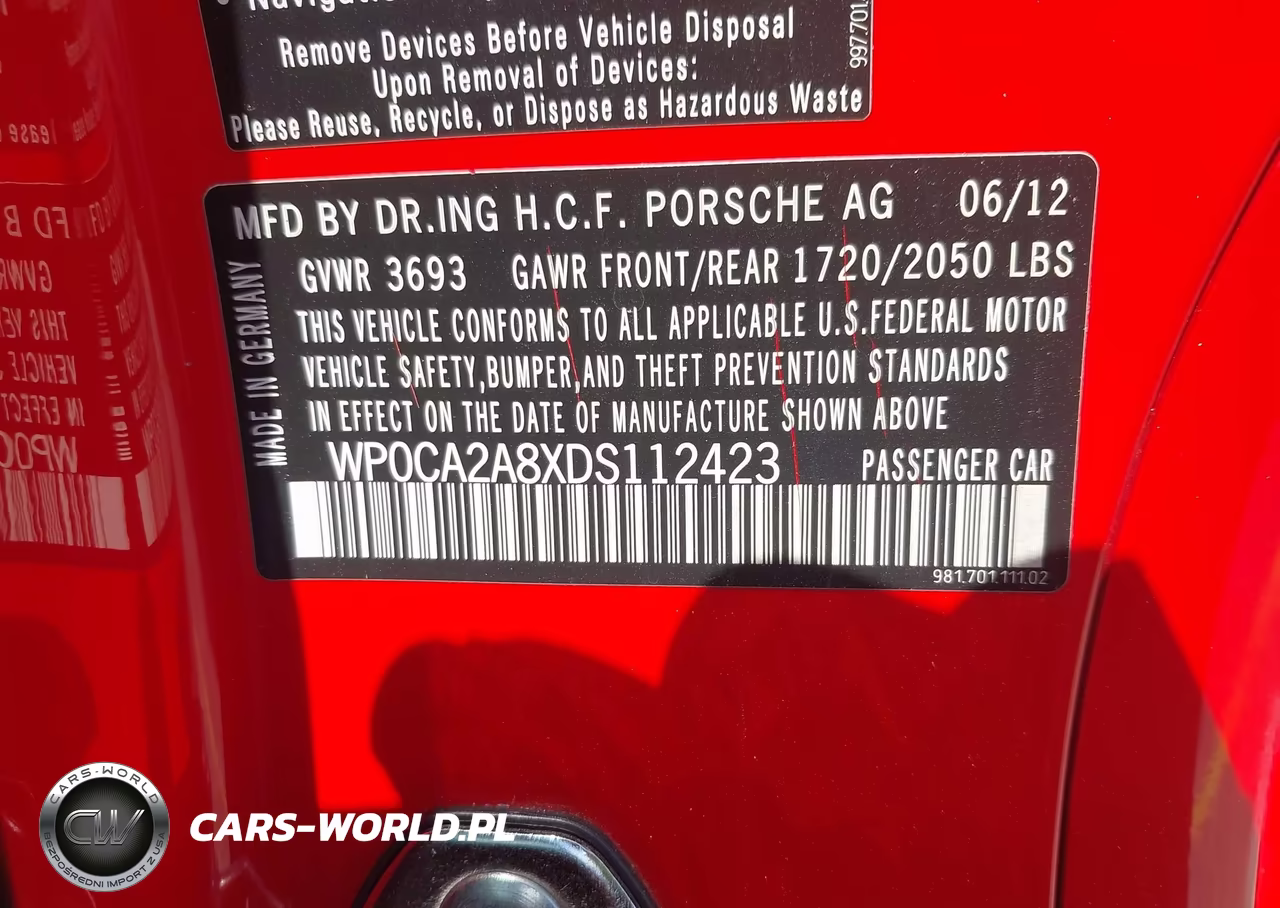2013 Porsche Boxster VIN:WP0CA2A8XDS112423 - 9