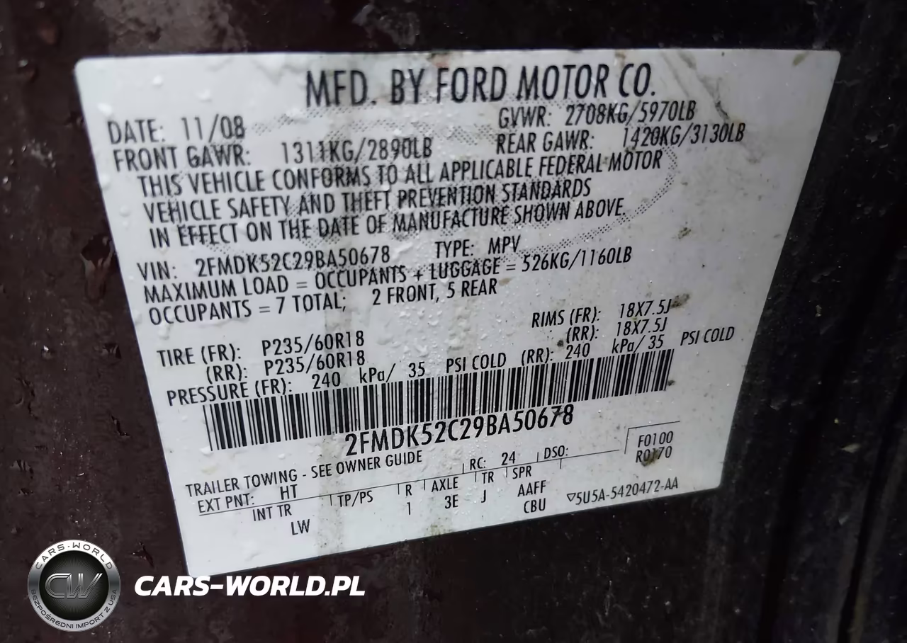 2009 Ford Flex Sel VIN:2FMDK52C29BA50678 - 9