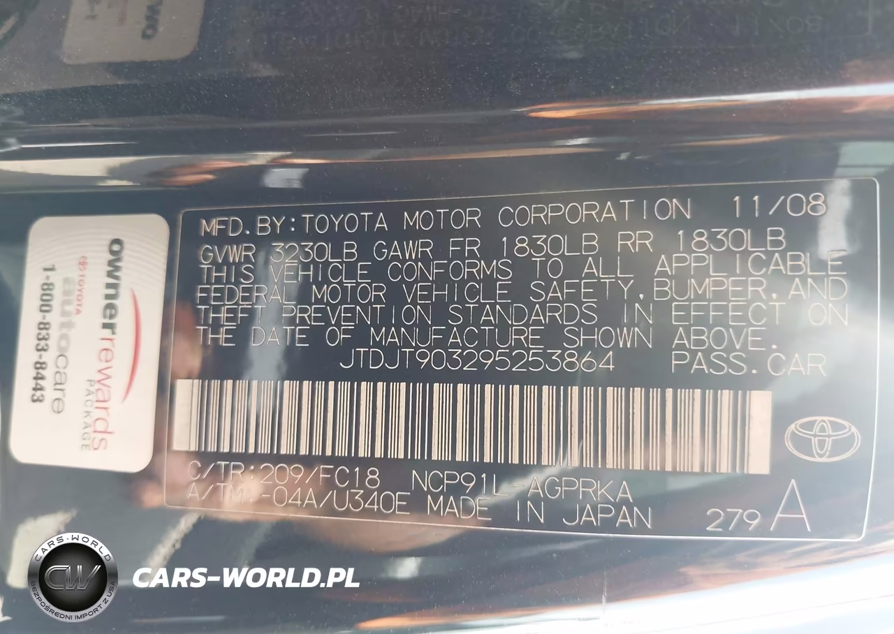 2009 Toyota Yaris VIN:JTDJT903295253864 - 9