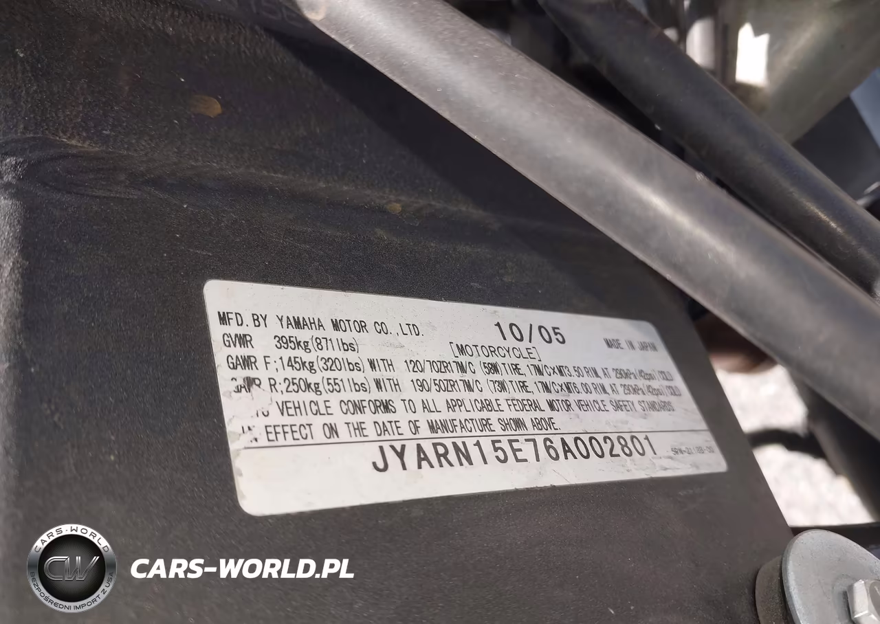 2006 Yamaha Yzfr1 VIN:JYARN15E76A002801 - 10