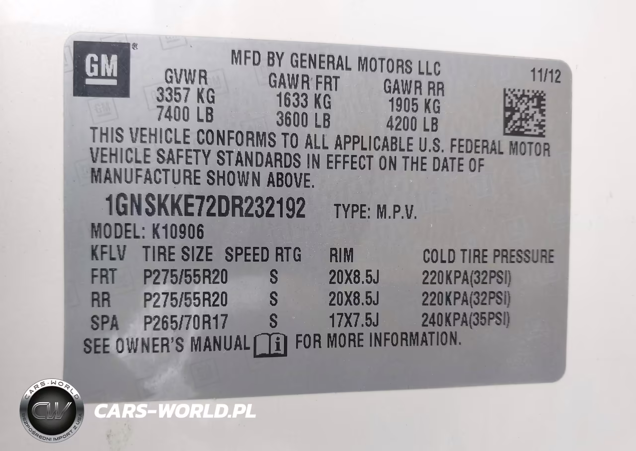 2013 Chevrolet Suburban Ltz VIN:1GNSKKE72DR232192 - 9