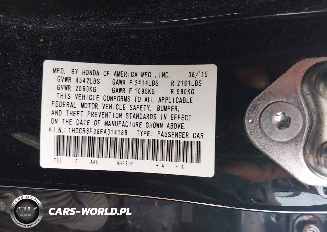 2015 Honda Accord Hybrid VIN:1HGCR6F38FA014188 - 9