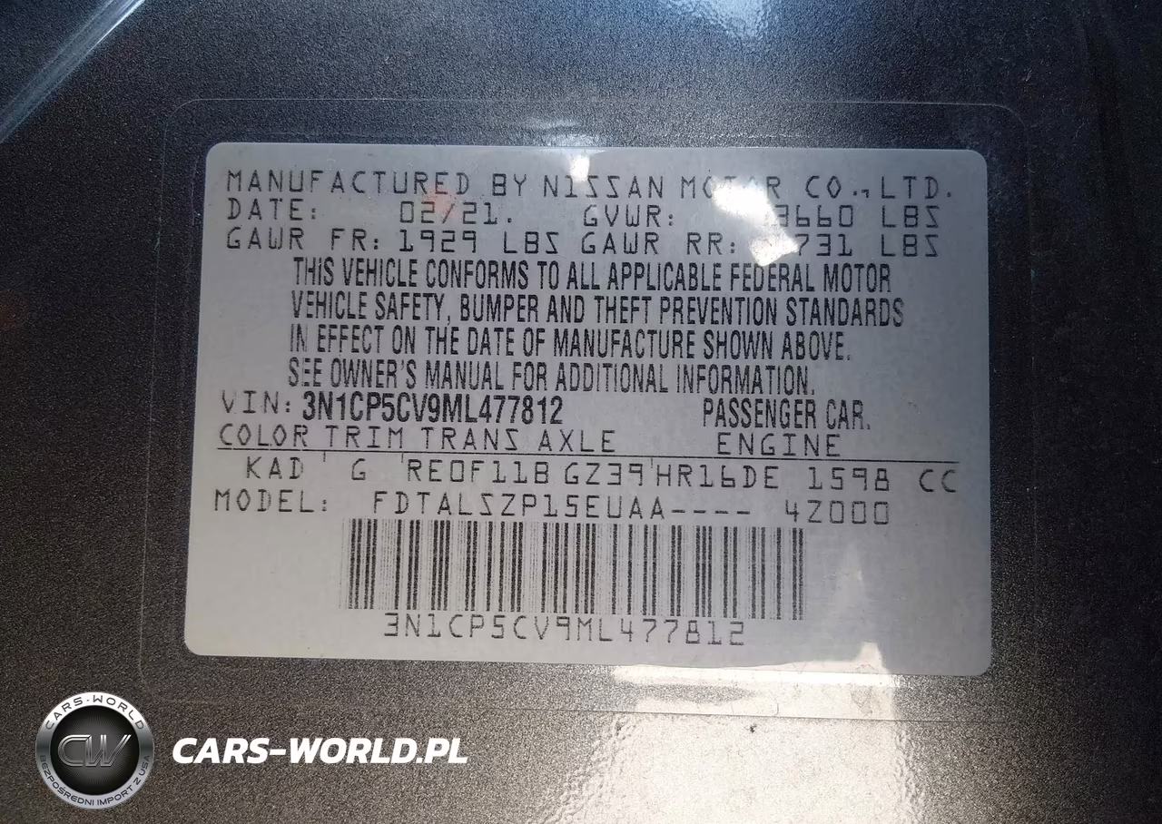 2021 Nissan Kicks Sv Xtronic Cvt VIN:3N1CP5CV9ML477812 - 9