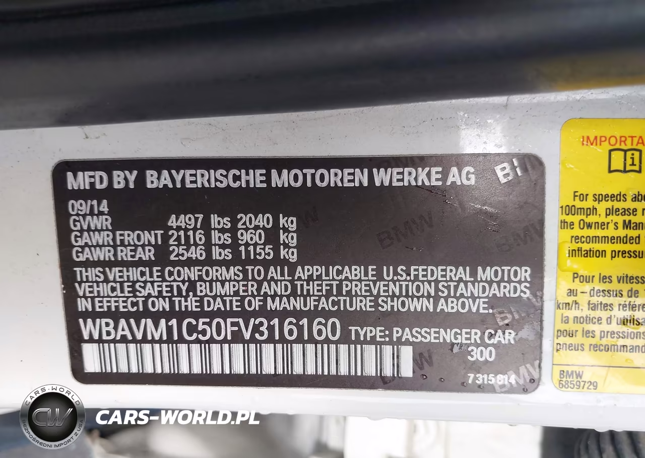 2015 BMW X1 Sdrive28I VIN:WBAVM1C50FV316160 - 9