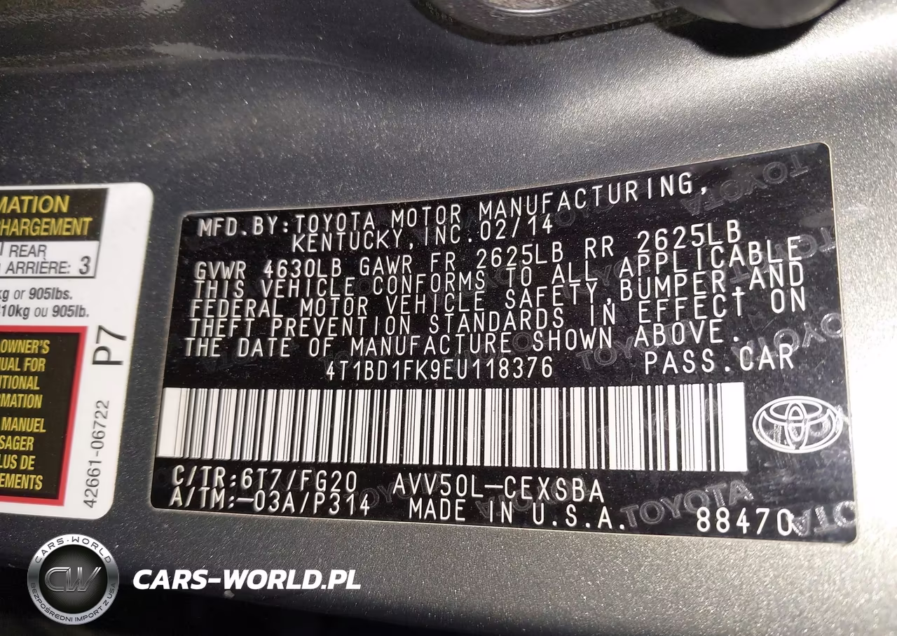 2014 Toyota Camry Hybrid Se Limited Edition VIN:4T1BD1FK9EU118376 - 9