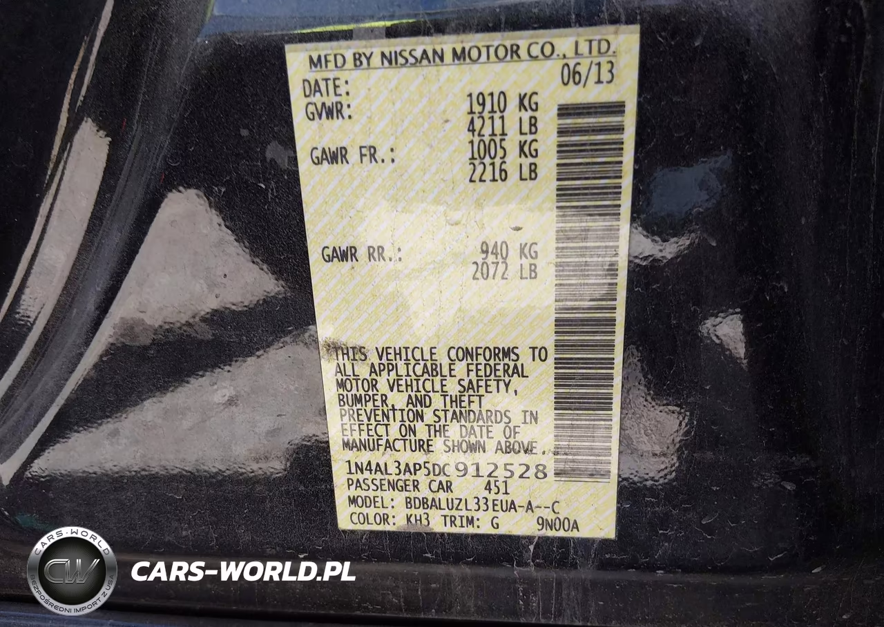 2013 Nissan Altima 2.5 Sv VIN:1N4AL3AP5DC912528 - 9
