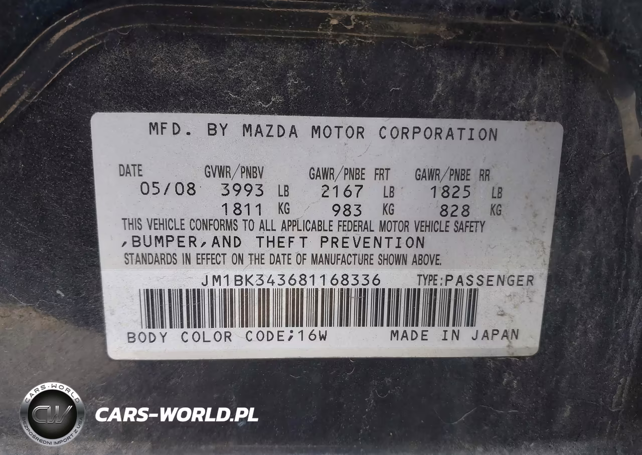 2008 Mazda Mazda3 S Sport VIN:JM1BK343681168336 - 9