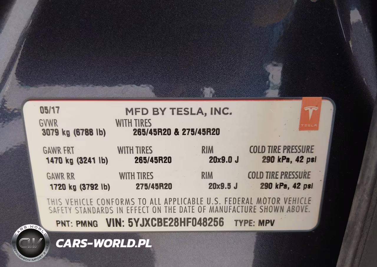 2017 Tesla Model X 100D-75D-90D VIN:5YJXCBE28HF048256 - 9