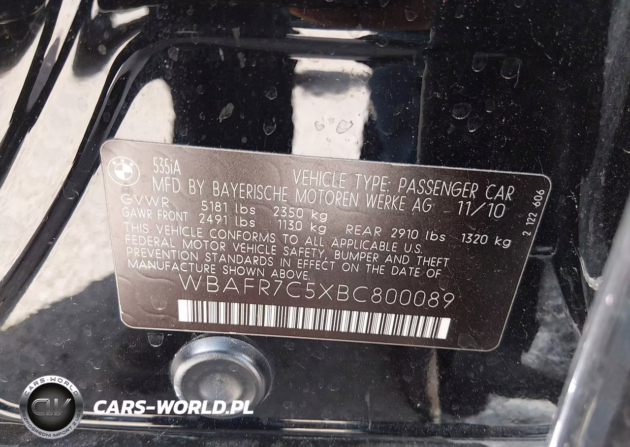 2011 BMW 535I VIN:WBAFR7C5XBC800089 - 9