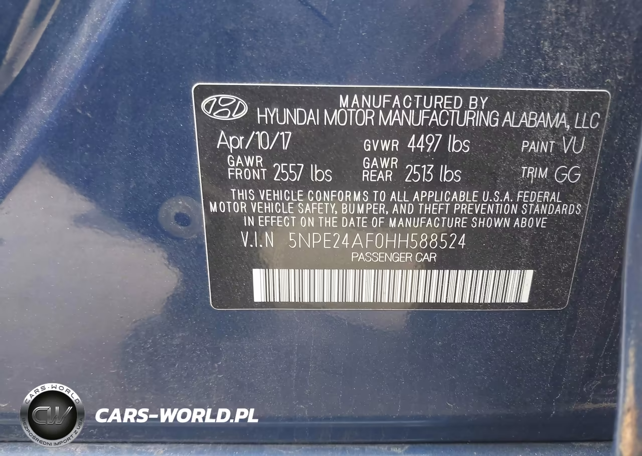 2017 Hyundai Sonata VIN:5NPE24AF0HH588524 - 9