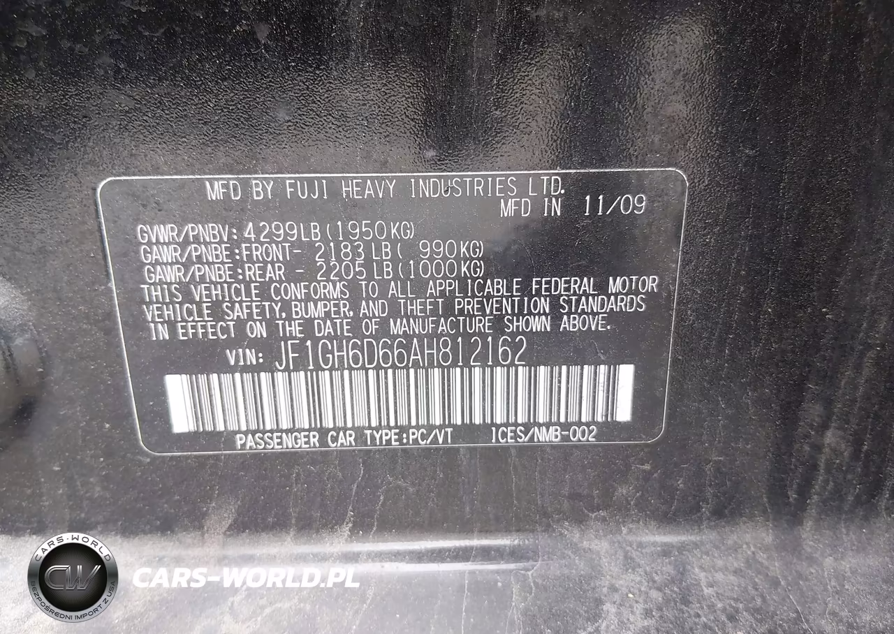 2010 Subaru Impreza Outback Sport VIN:JF1GH6D66AH812162 - 9