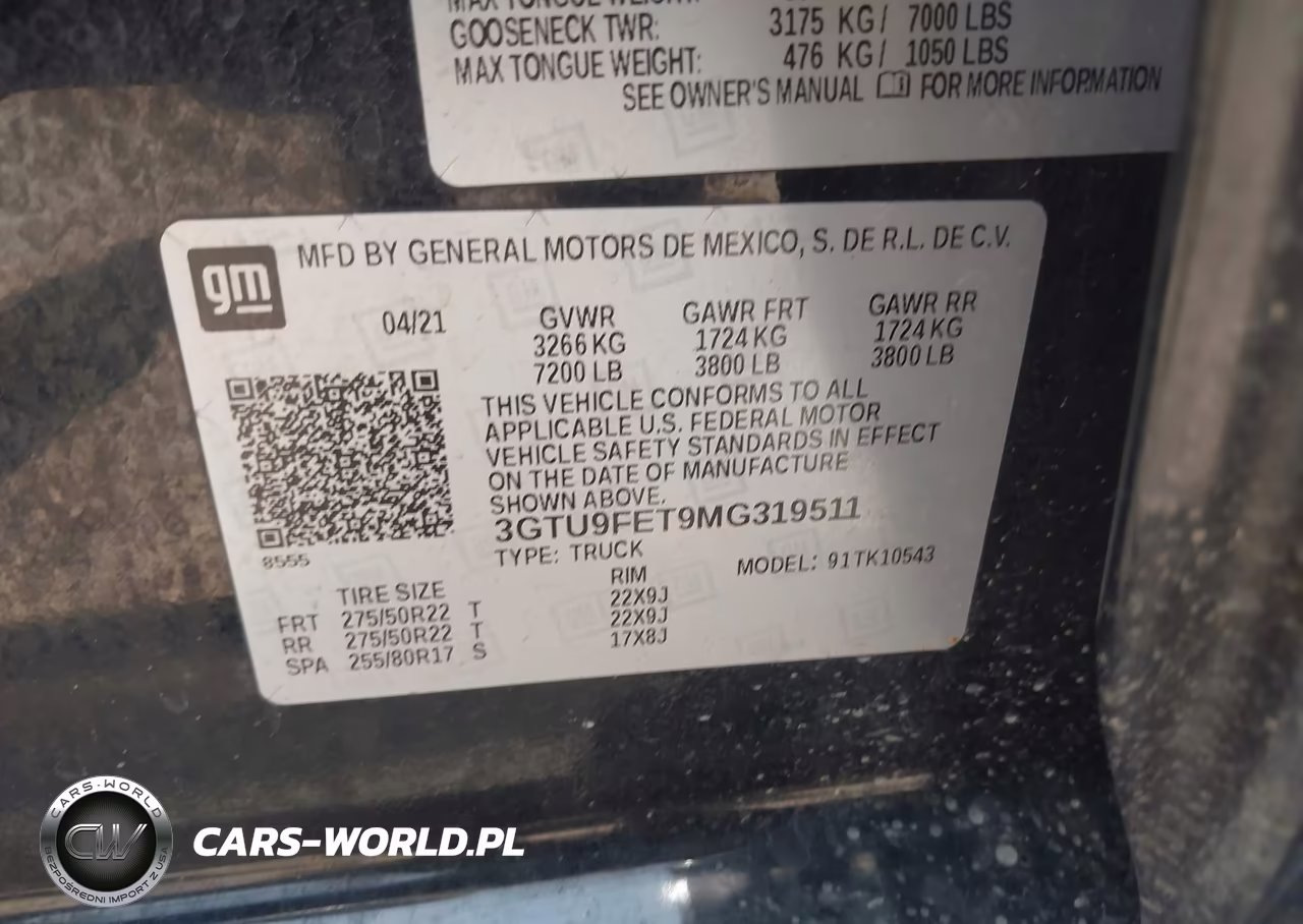 2021 GMC Sierra 1500 4Wd Short Box Denali VIN:3GTU9FET9MG319511 - 9