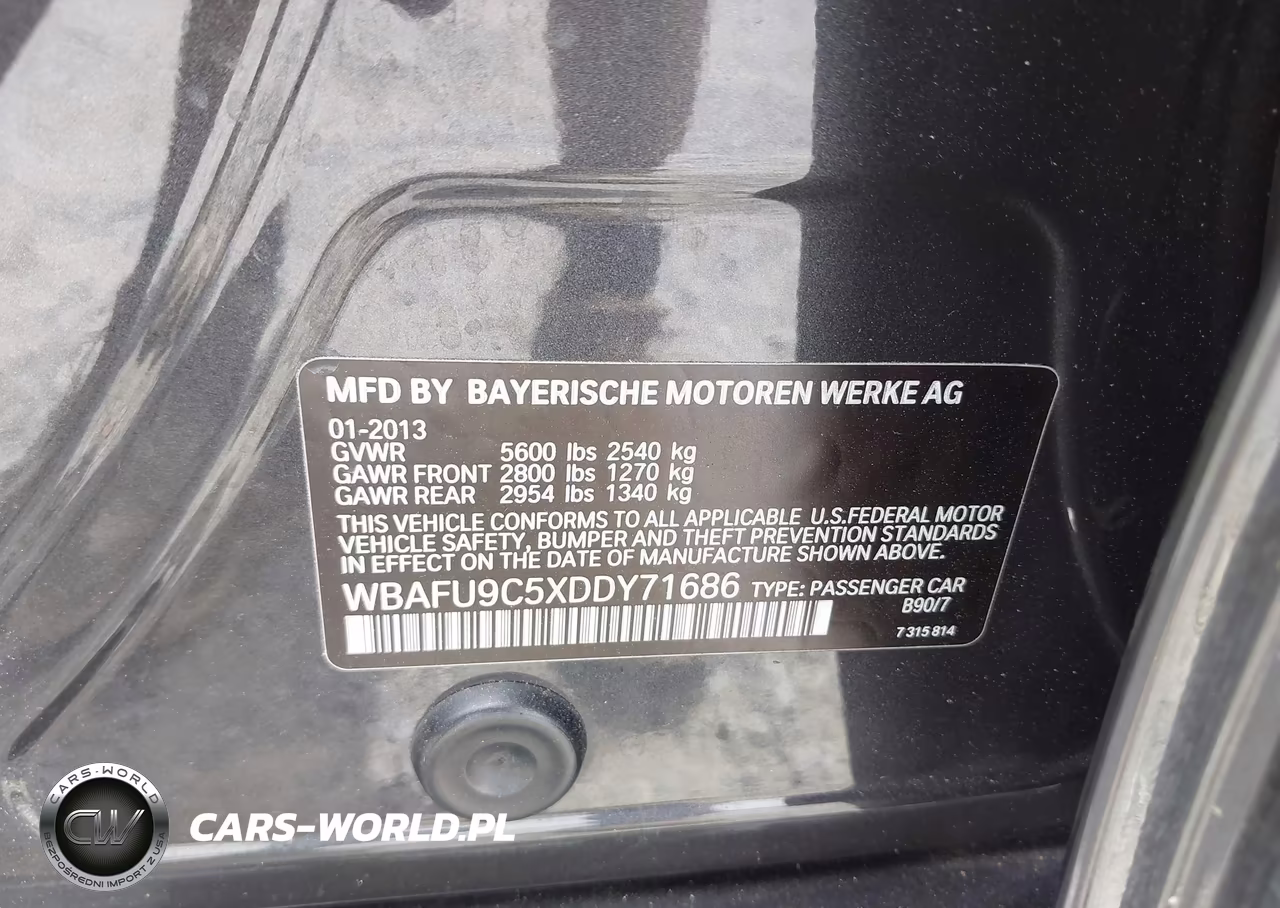 2013 BMW 550I xDrive VIN:WBAFU9C5XDDY71686 - 9