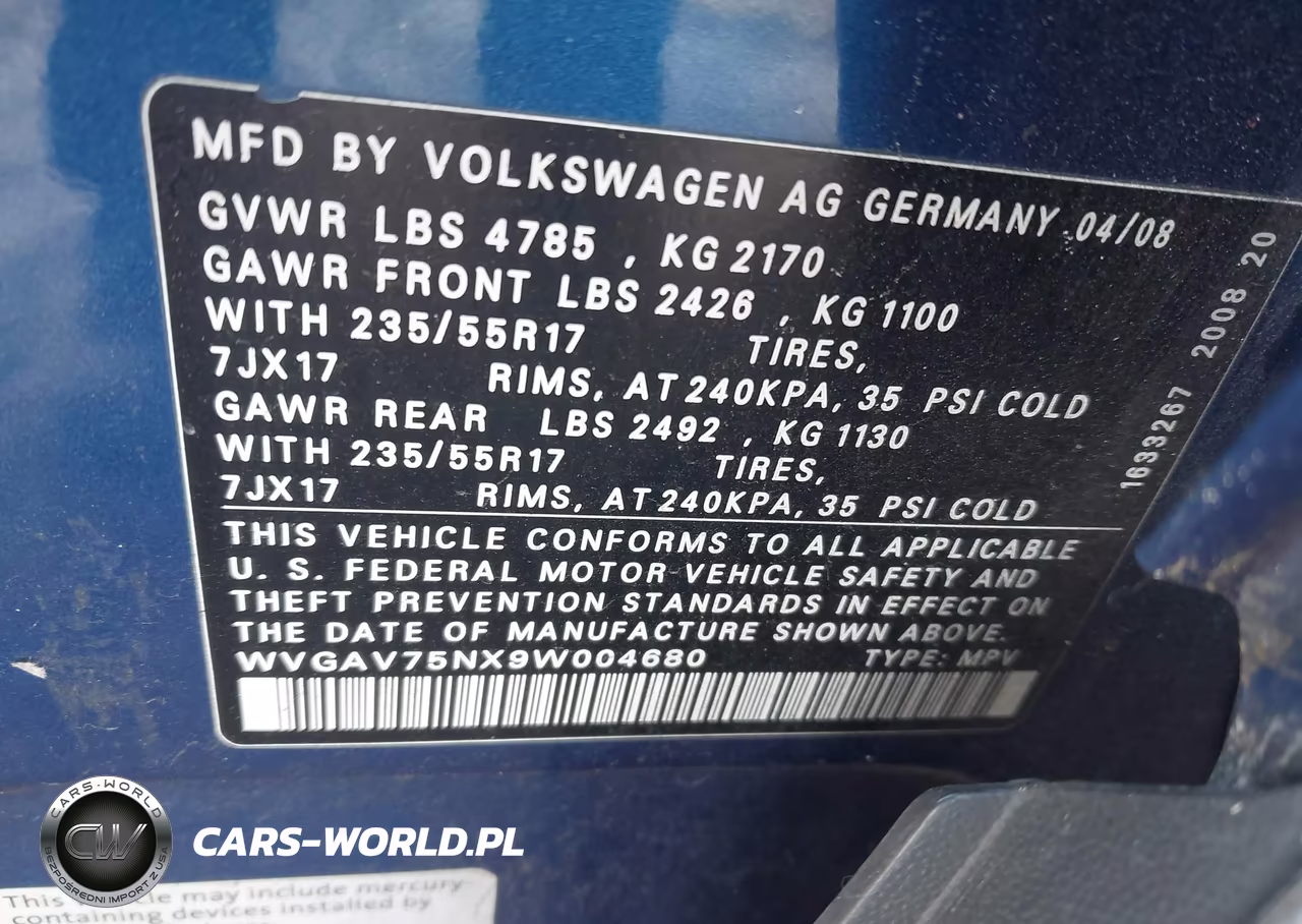 2009 Volkswagen Tiguan S-Se-Sel VIN:WVGAV75NX9W004680 - 9