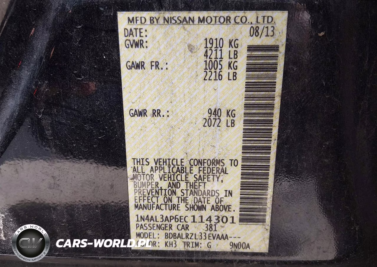 2014 Nissan Altima 2.5 S VIN:1N4AL3AP6EC114301 - 9