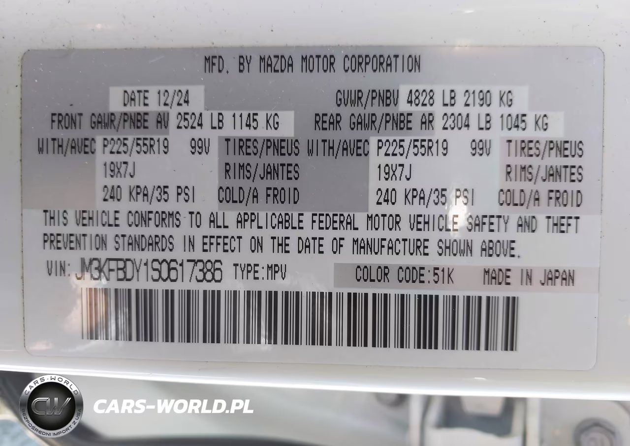 2025 Mazda Cx-5 2.5 Turbo Premium VIN:JM3KFBDY1S0617386 - 9