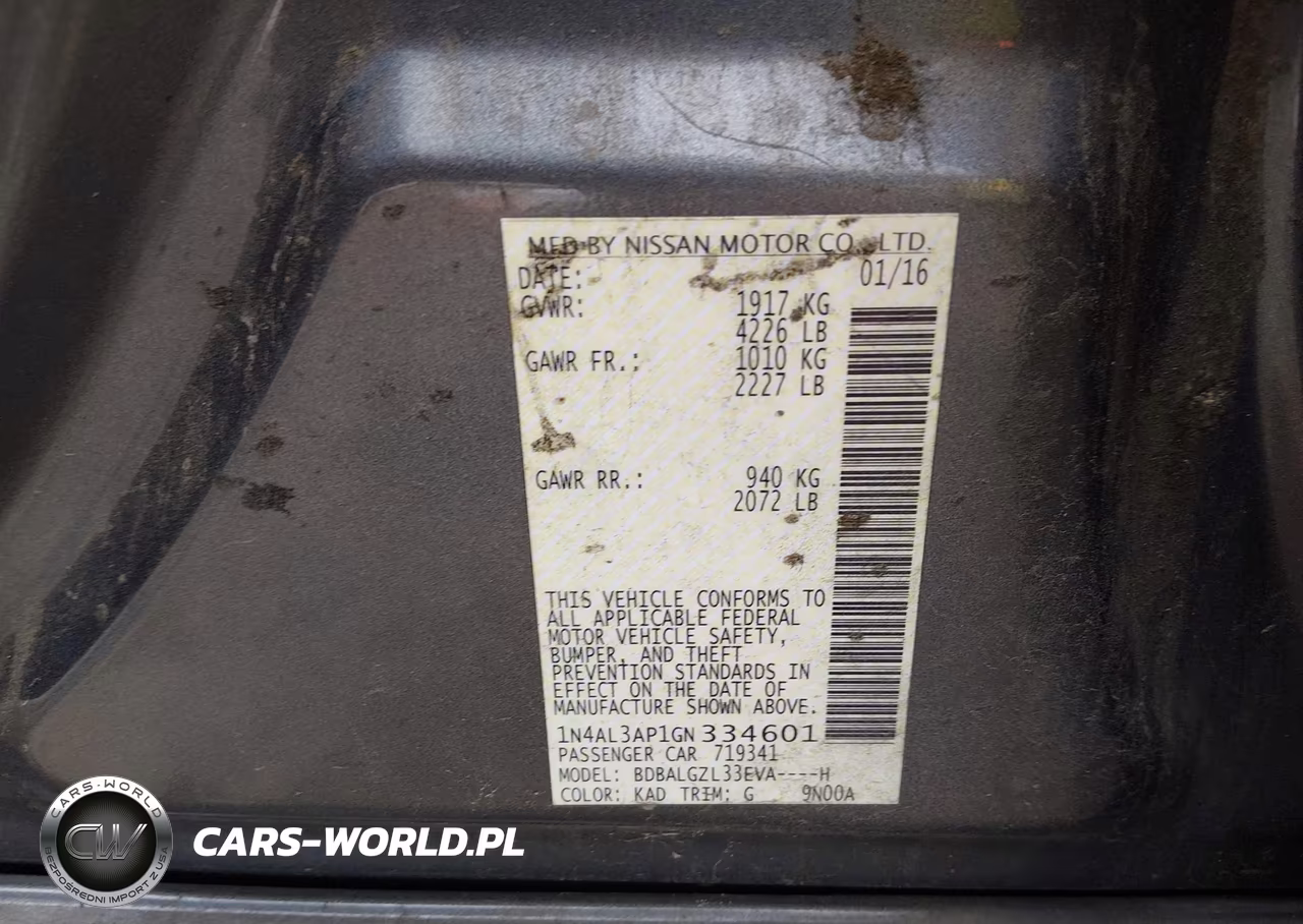 2016 Nissan Altima 2.5 S VIN:1N4AL3AP1GN334601 - 9