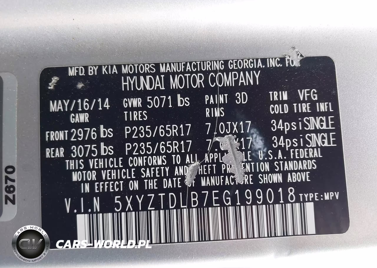 2014 Hyundai Santa Fe Sport 2.4L VIN:5XYZTDLB7EG199018 - 9