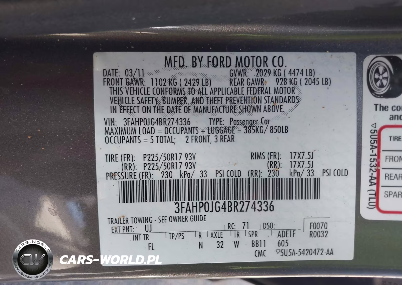 2011 Ford Fusion Sel VIN:3FAHP0JG4BR274336 - 9
