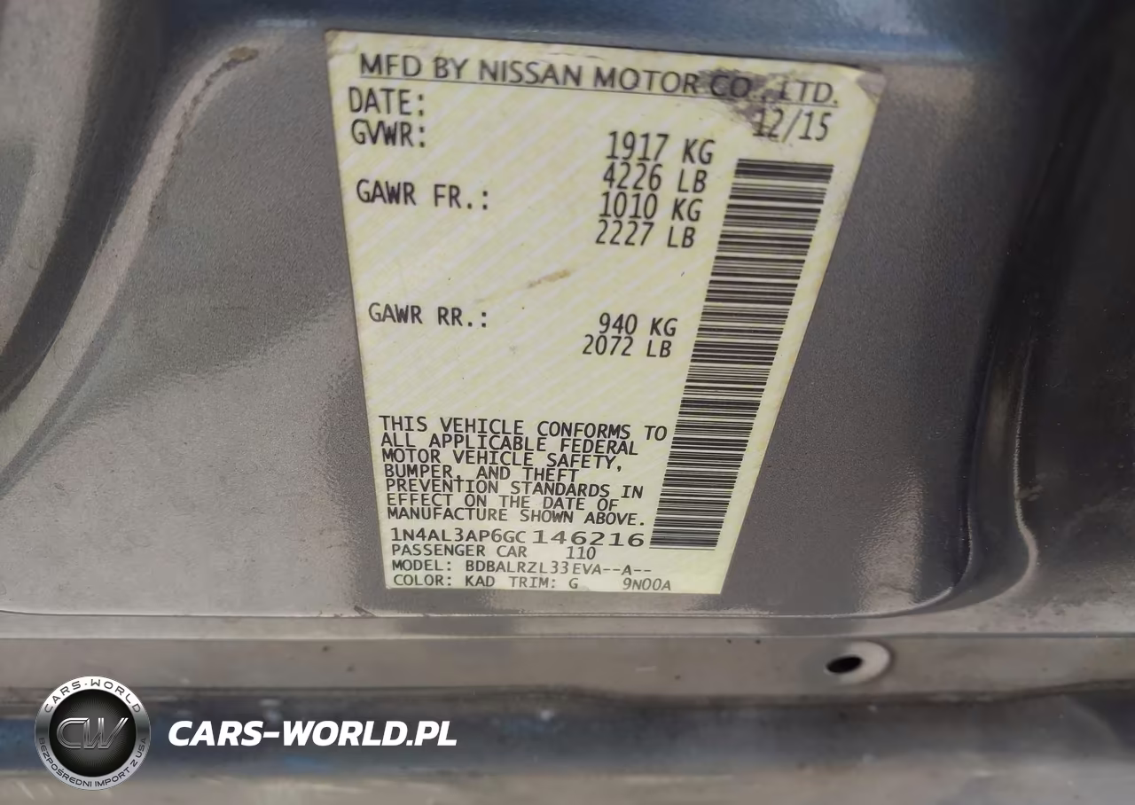 2016 Nissan Altima 2.5 VIN:1N4AL3AP6GC146216 - 9