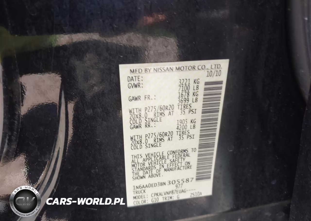 2011 Nissan Titan Sl VIN:1N6AA0ED3BN305587 - 9