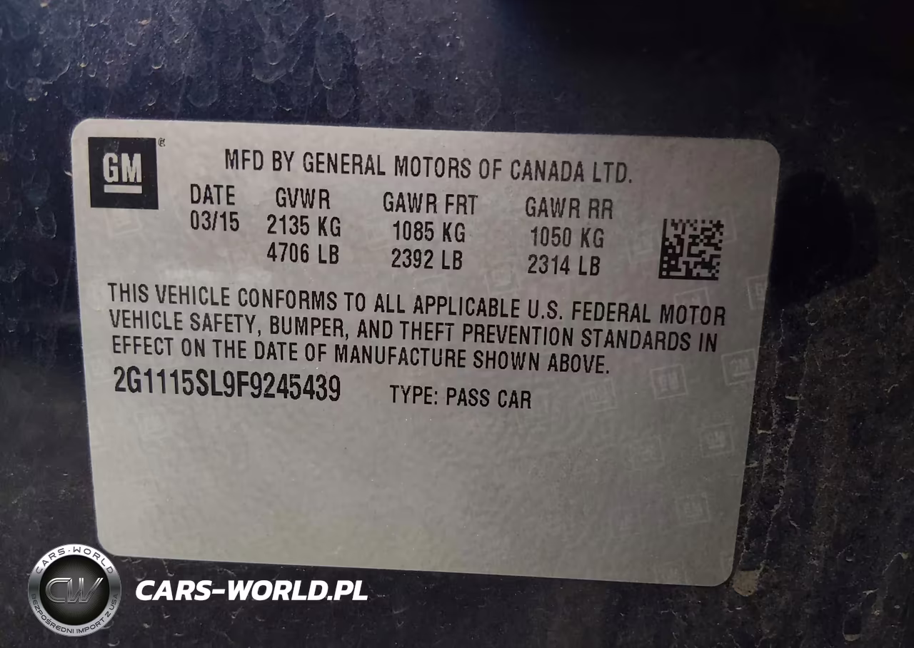 2015 Chevrolet Impala 1Lt VIN:2G1115SL9F9245439 - 9