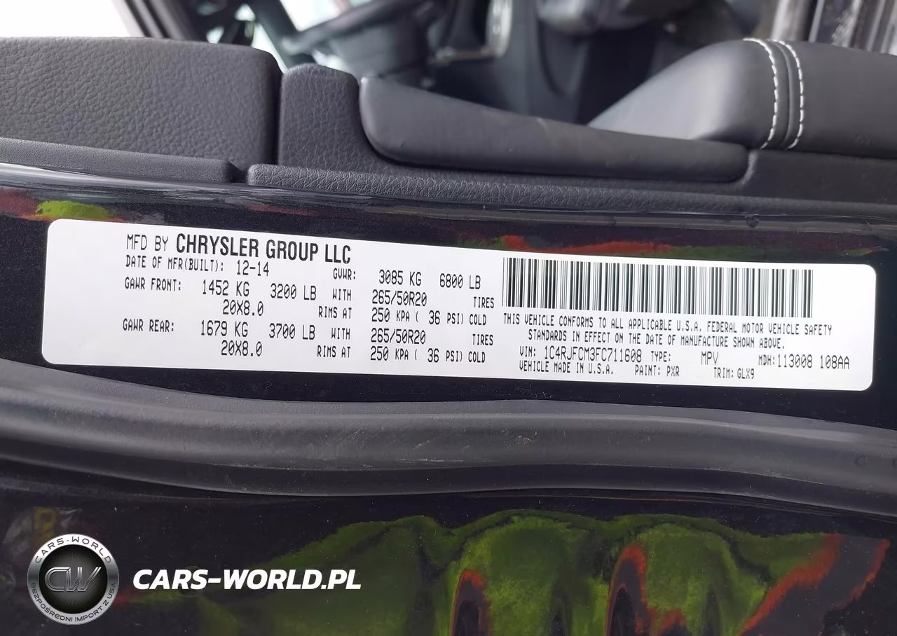 2015 Jeep Grand Cherokee Overland VIN:1C4RJFCM3FC711608 - 9