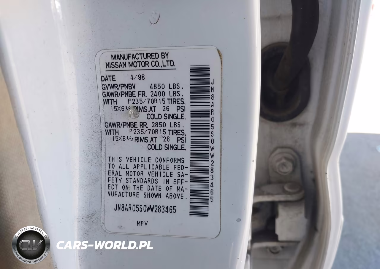 1998 Nissan Pathfinder Le-Xe VIN:JN8AR05S0WW283465 - 9