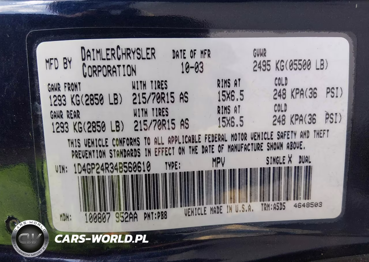 2004 Dodge Grand Caravan Se VIN:1D4GP24R34B560610 - 9