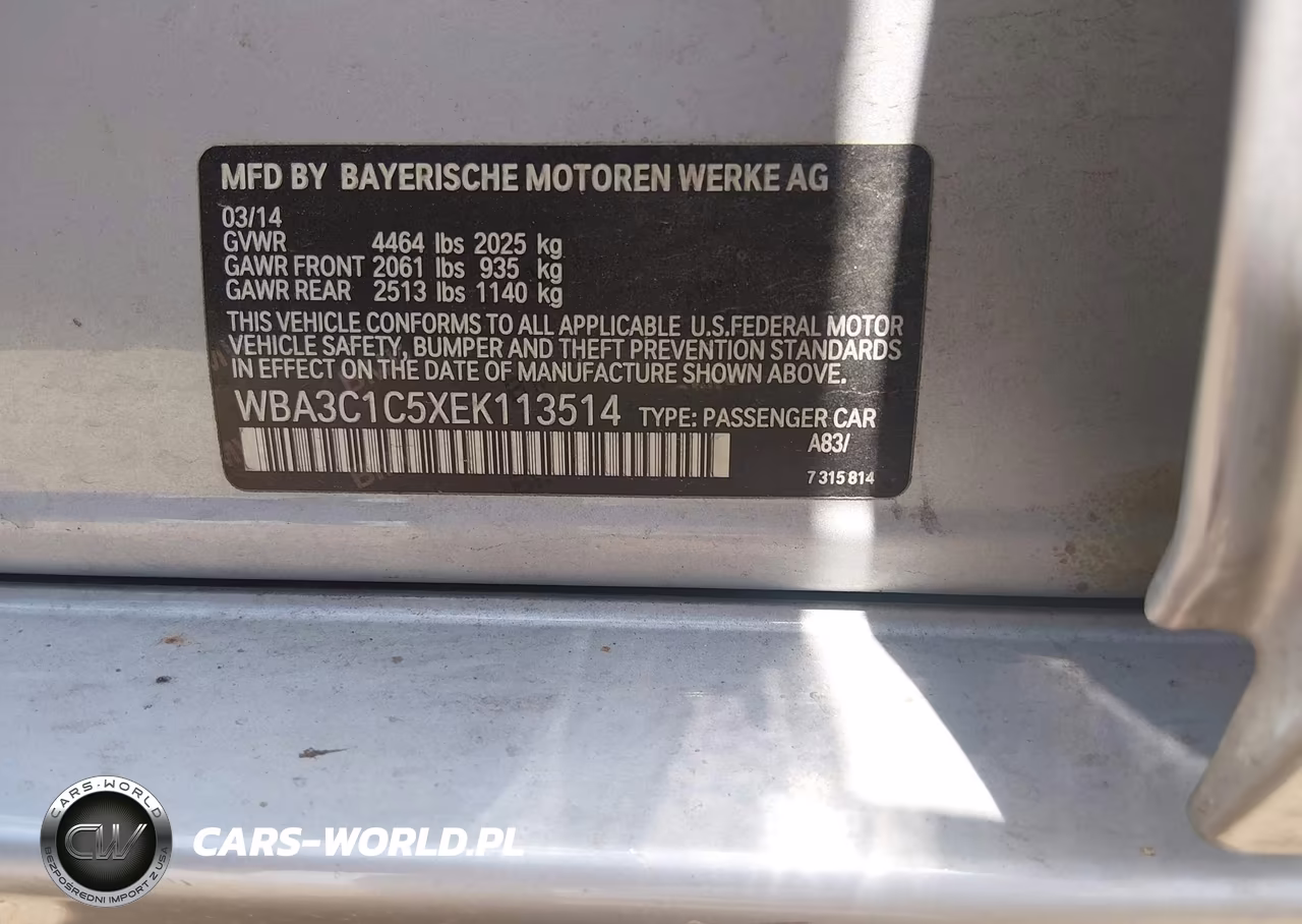 2014 BMW 328I VIN:WBA3C1C5XEK113514 - 9