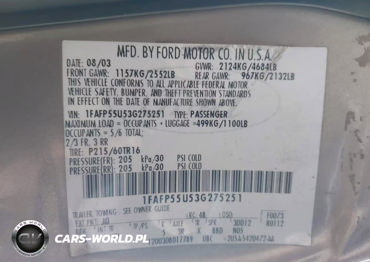 2003 Ford Taurus Ses VIN:1FAFP55U53G275251 - 9