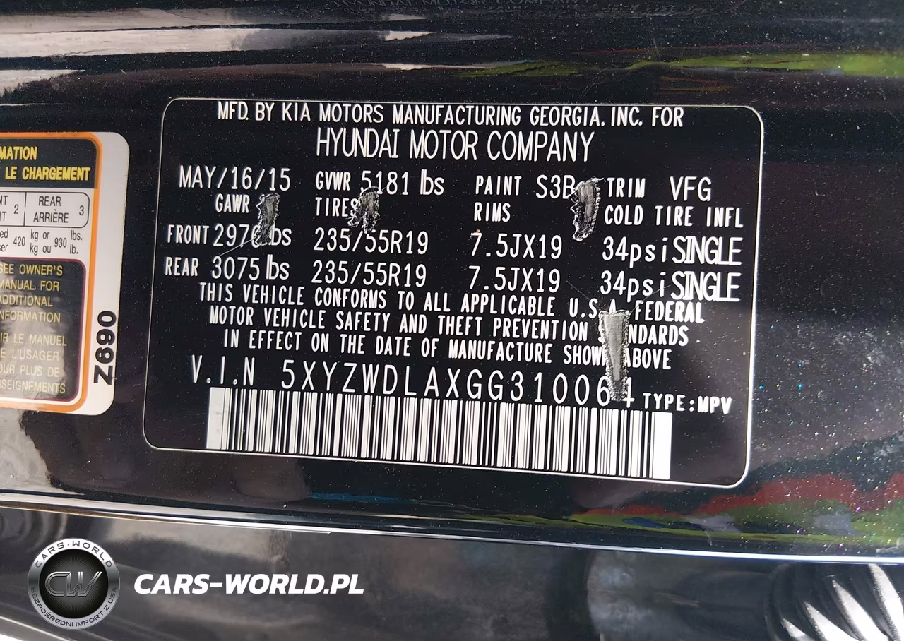 2016 Hyundai Santa Fe Sport 2.0L Turbo VIN:5XYZWDLAXGG310064 - 9