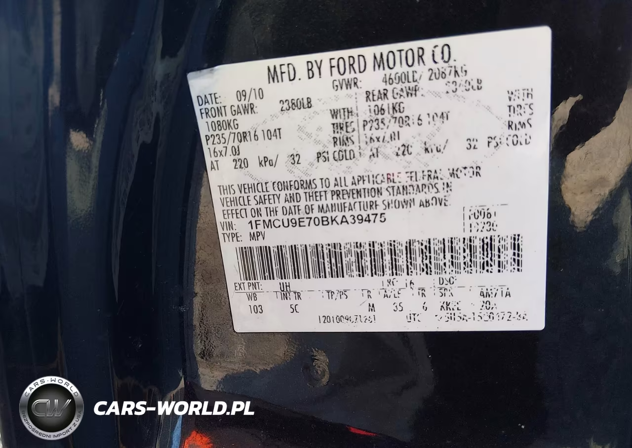 2011 Ford Escape Limited VIN:1FMCU9E70BKA39475 - 9