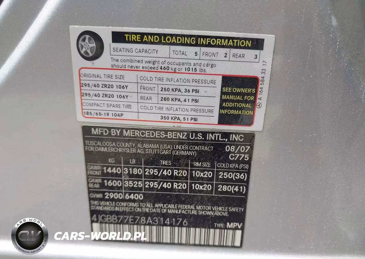 2008 Mercedes-Benz M-Class 6.3L Amg VIN:4JGBB77E78A314176 - 9