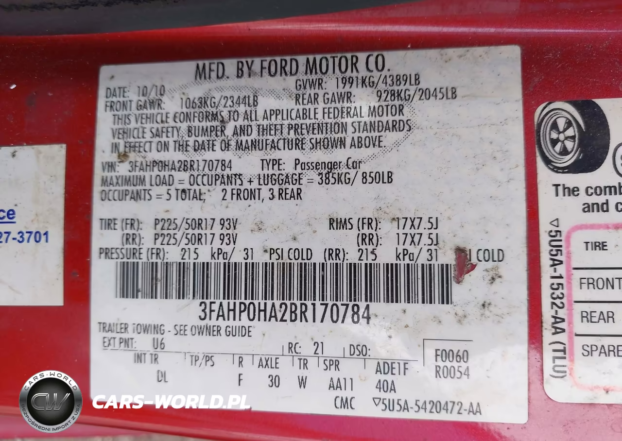 2011 Ford Fusion Se VIN:3FAHP0HA2BR170784 - 9