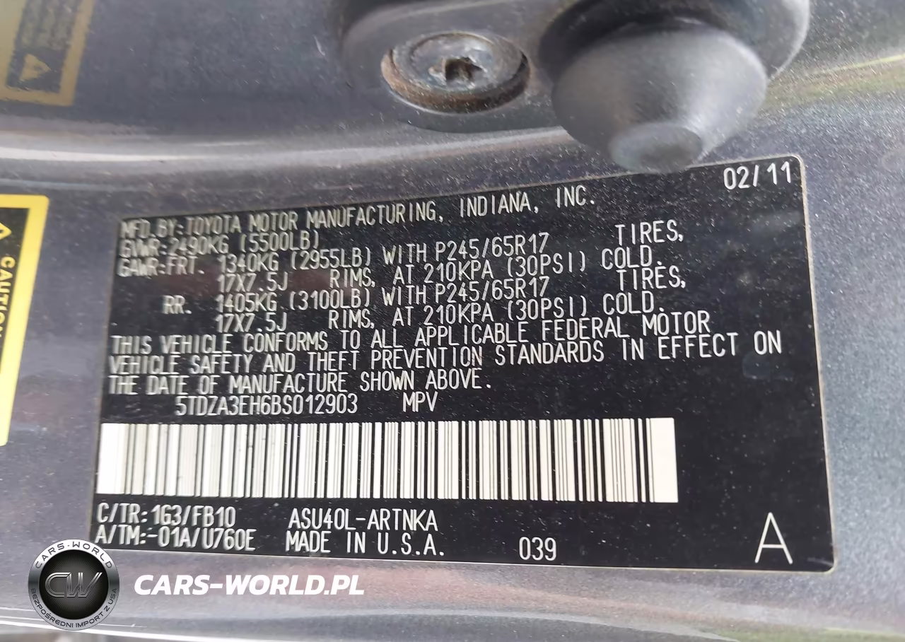 2011 Toyota Highlander VIN:5TDZA3EH6BS012903 - 9