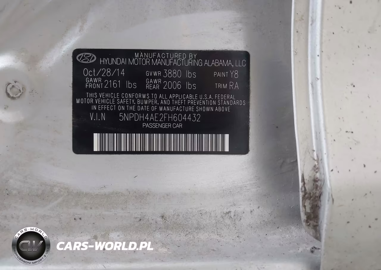 2015 Hyundai Elantra Limited VIN:5NPDH4AE2FH604432 - 9