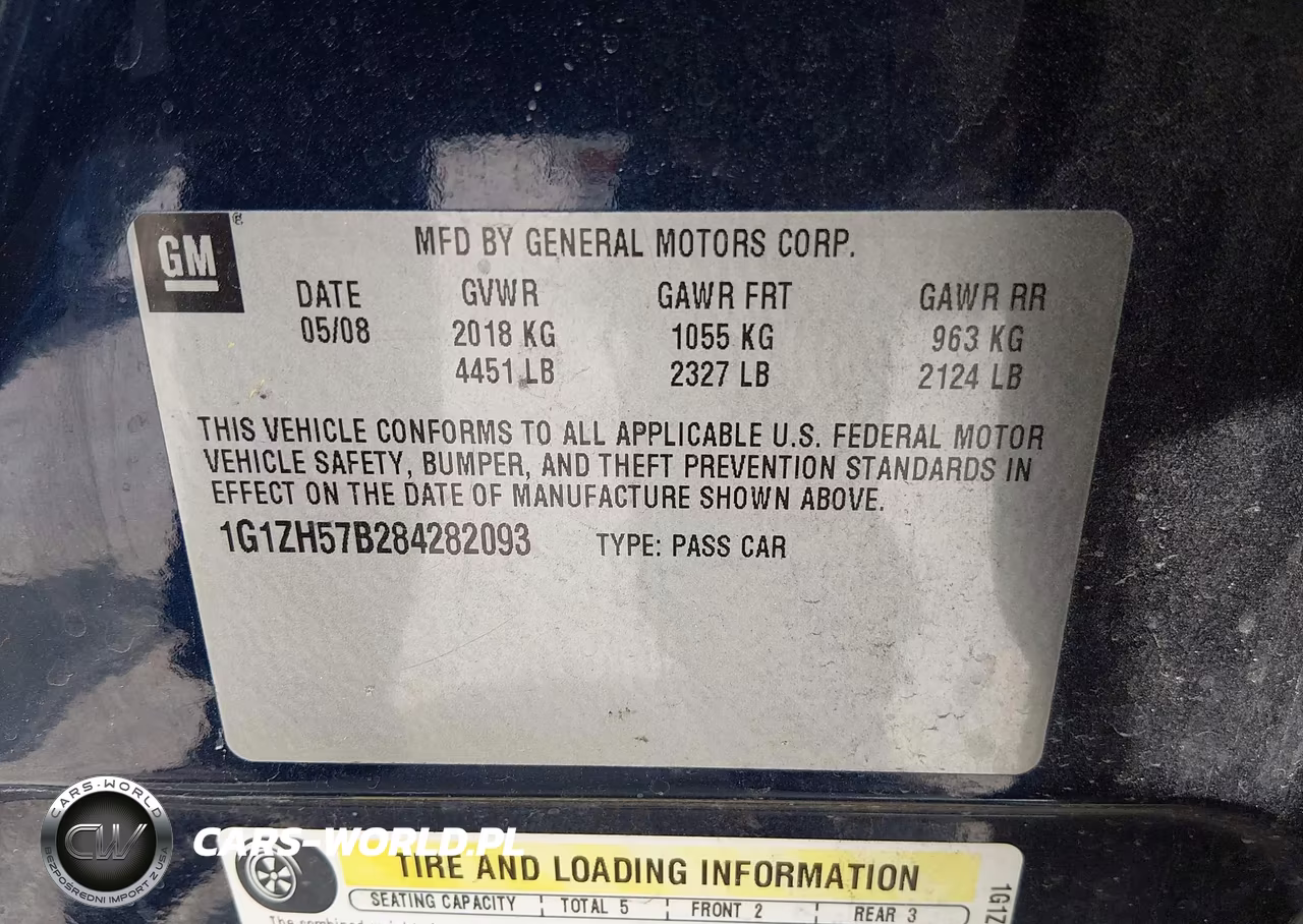 2008 Chevrolet Malibu Lt W-1Lt VIN:1G1ZH57B284282093 - 9
