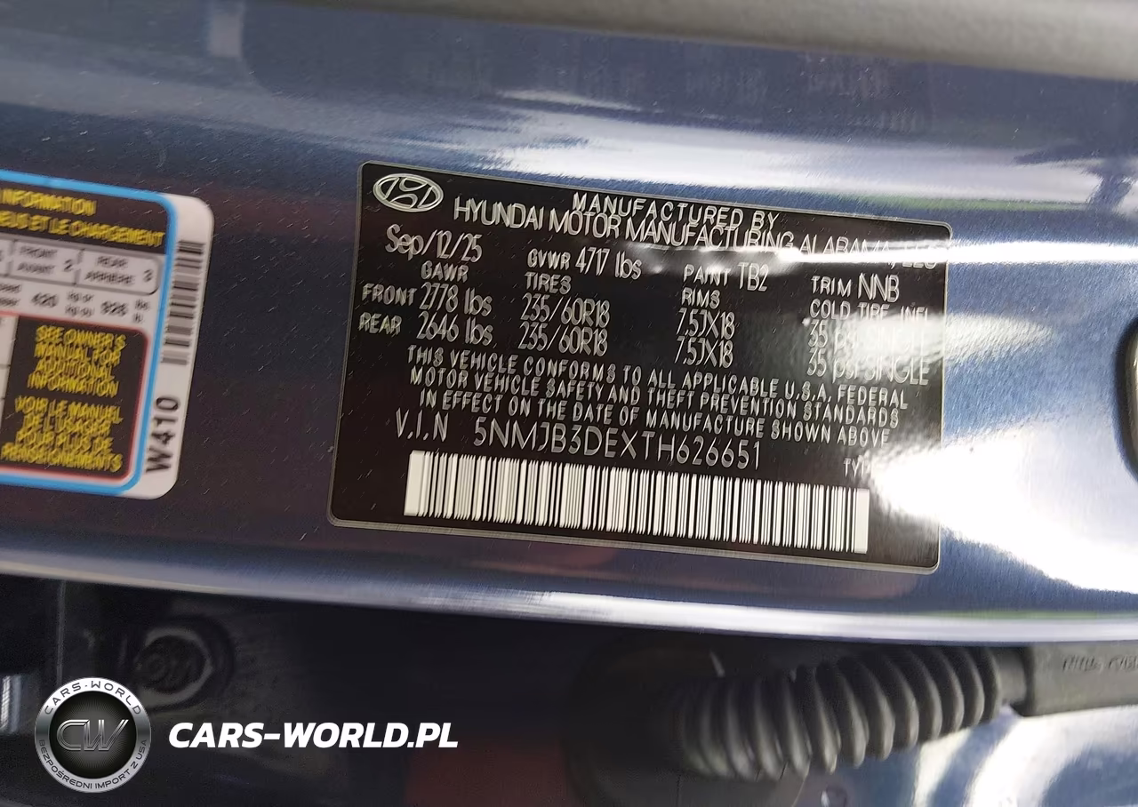 2026 Hyundai Tucson Sel VIN:5NMJB3DEXTH626651 - 9