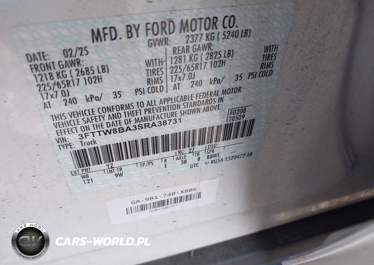 2025 Ford Maverick Xl VIN:3FTTW8BA3SRA38731 - 9